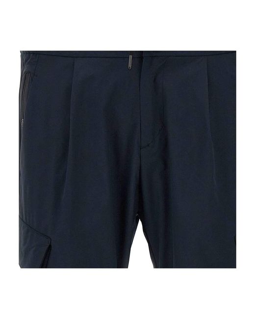 Herno Blue Tapered Drawstring Trousers for men