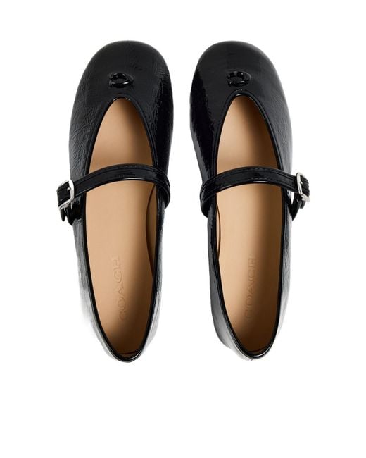 COACH Black Patent Leather Mary Jane Flats