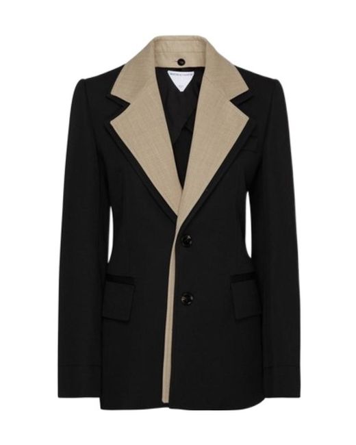 Bottega Veneta Black Single-Breasted Long-Sleeved Suit Jacket