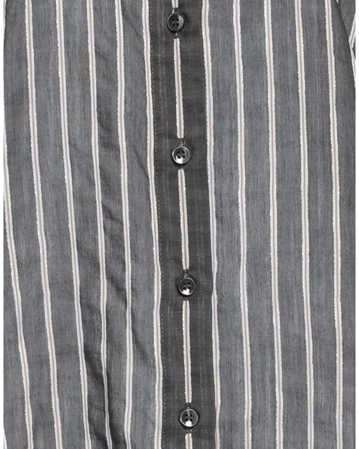 Brunello Cucinelli Gray Striped Metallic Shirt