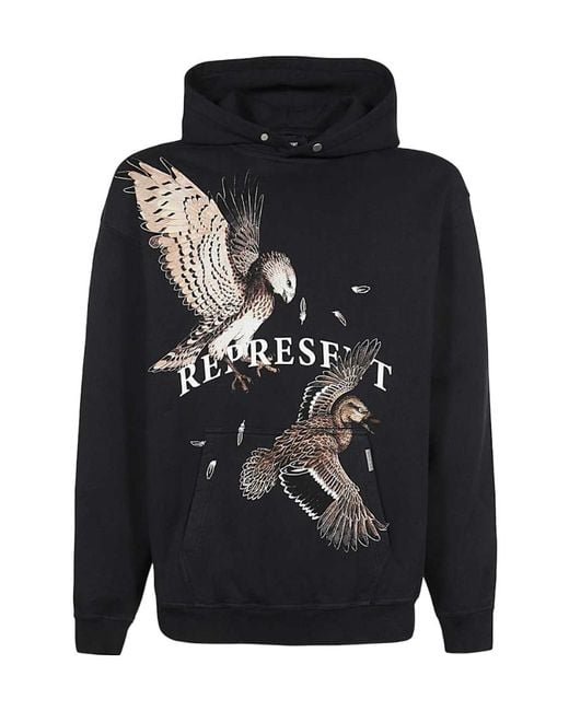 Represent Blue Long-Sleeved Hooded Sweater for men