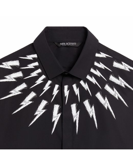 Neil Barrett Black Lightning Printed Long-Sleeved Shirt for men