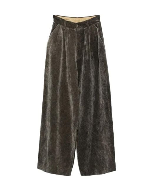 Uma Wang Gray Pleated Trousers