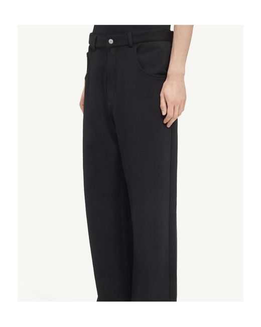 MM6 by Maison Margiela Black Logo-Embroidered Trousers for men