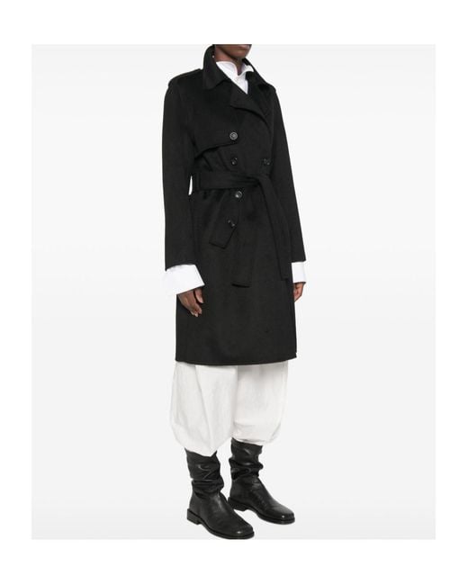 Liu Jo Gray Double-Breasted Belted Coat