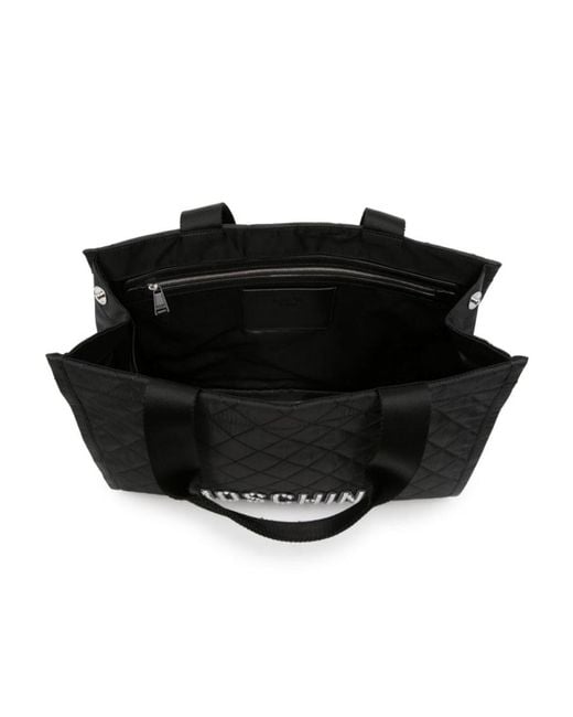 Moschino Black Logo Pattern Handbag