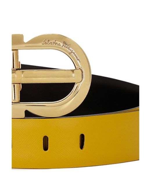 Ferragamo Yellow Logo Belt