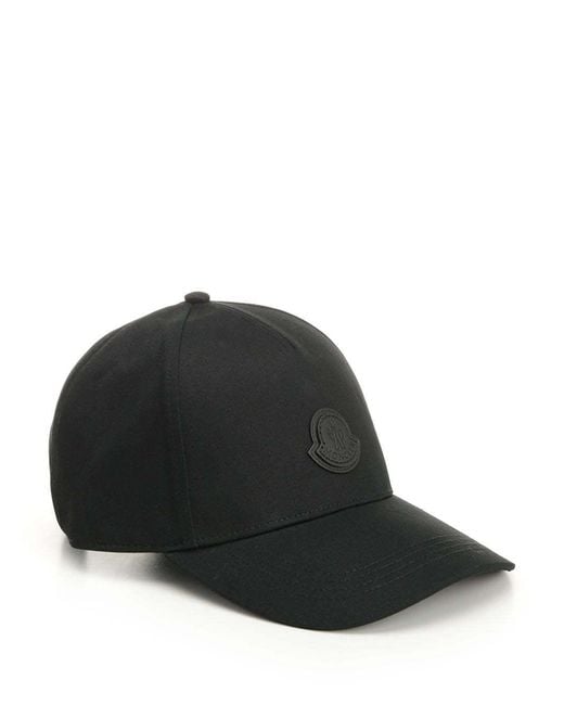 Moncler Black Baseball Cap for men