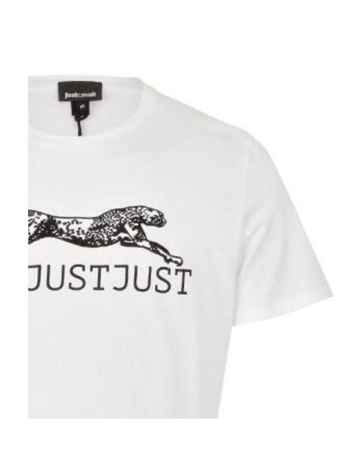 Just Cavalli White Printed T-Shirt for men