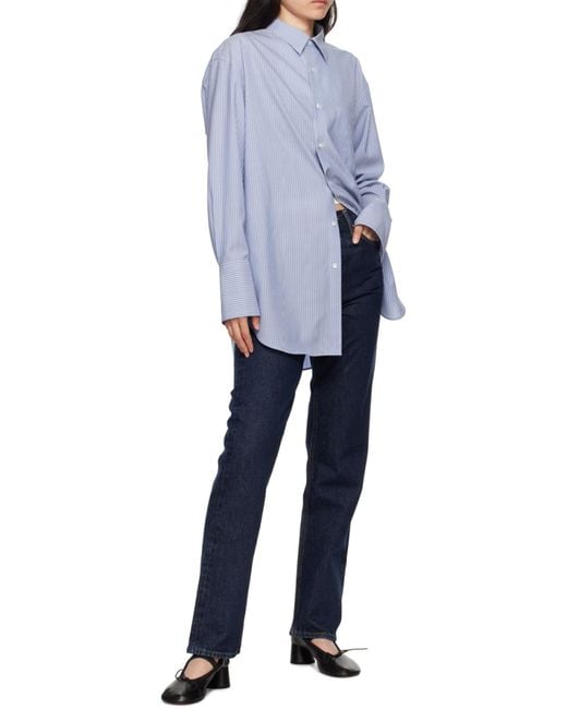Agolde Blue Mid-Rise Straight Leg Jeans