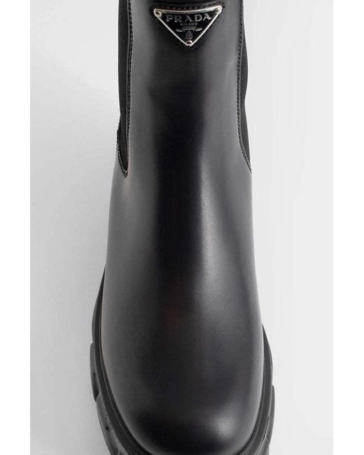 Prada Black Round-Head Short Boots