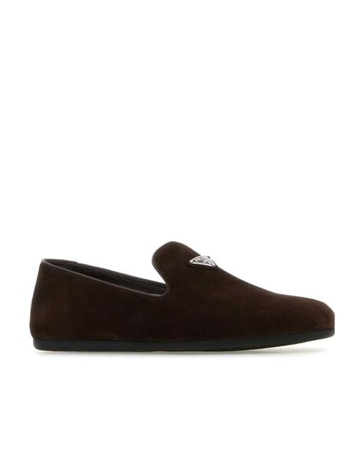 Prada Black Round Head Loafer Shoes for men