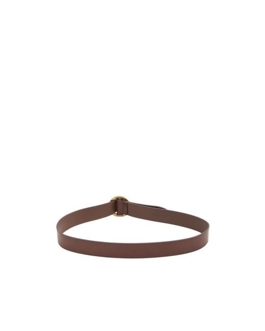 Saint Laurent White Oval Buckle Belt