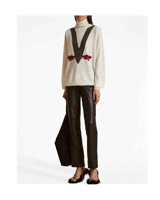 Khaite White Esmal Jacquard-Knit Cashmere Jumper