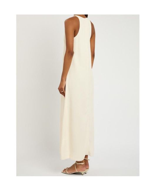 Totême White Scoop-Neck Woven Midi Dress
