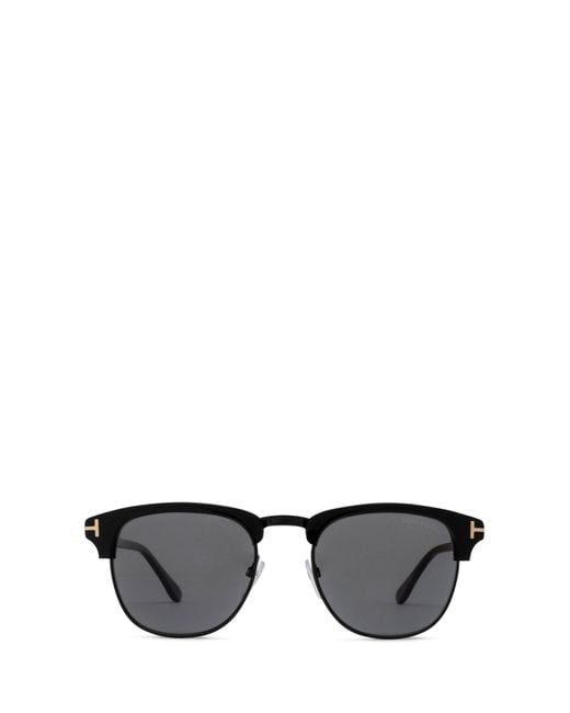 Tom Ford Black Eyewear Henry Round Frame Sunglasses