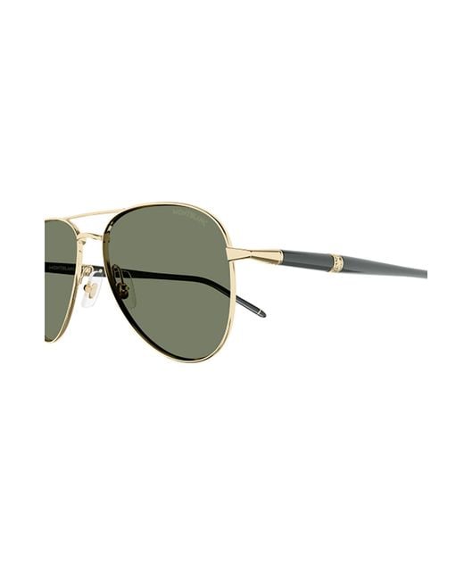 Montblanc Green Eyewear Pilot Frame Sunglasses for men