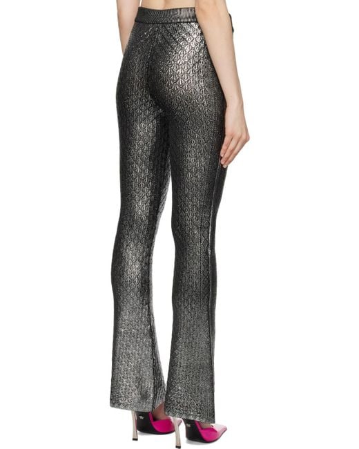 Rabanne Gray All-Over Patterned Flared Trousers