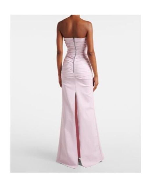 Maticevski Pink Intoxicate Ruched Strapless Gown