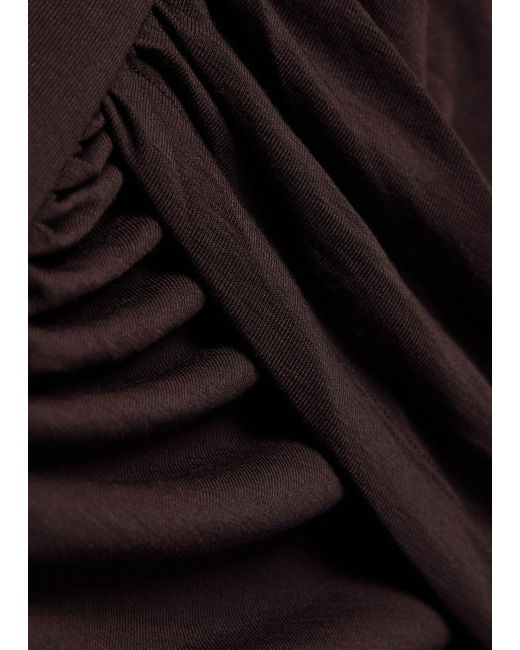 Agolde Brown Eve Draped Jersey Top