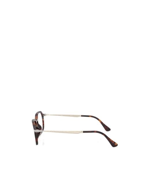 Persol White Geometric Frame Plain Mirror for men