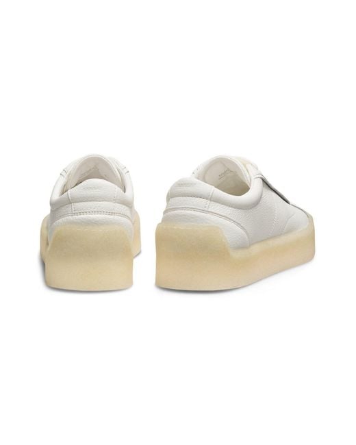Boss White Textured Sneakers for men