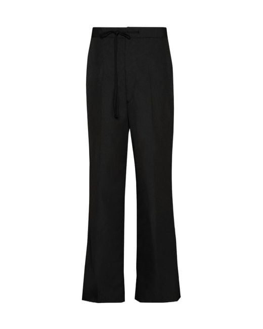 Maison Margiela Black High-Rise Waist Tie Pants