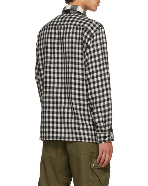 DIESEL Black Flannel Checked Knitted Shirt for men
