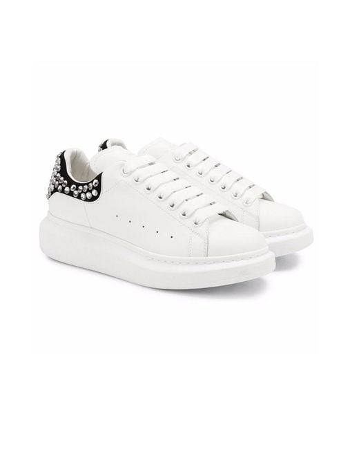 McQueen White Logo Lace Up Casual Sports Shoes