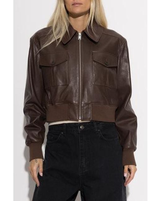 Arma Brown Zafira Cropped Leather Jacket
