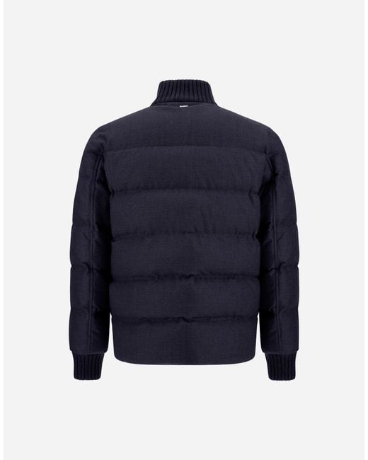 Herno Blue Long-Sleeved Down Jacket for men