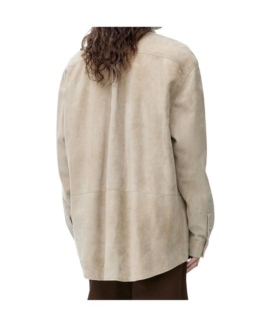 Loewe Natural Long-Sleeved Curved Hem Overshirt for men