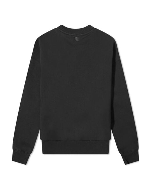 AMI Black Ami De Coeur Crewneck Sweatshirt for men