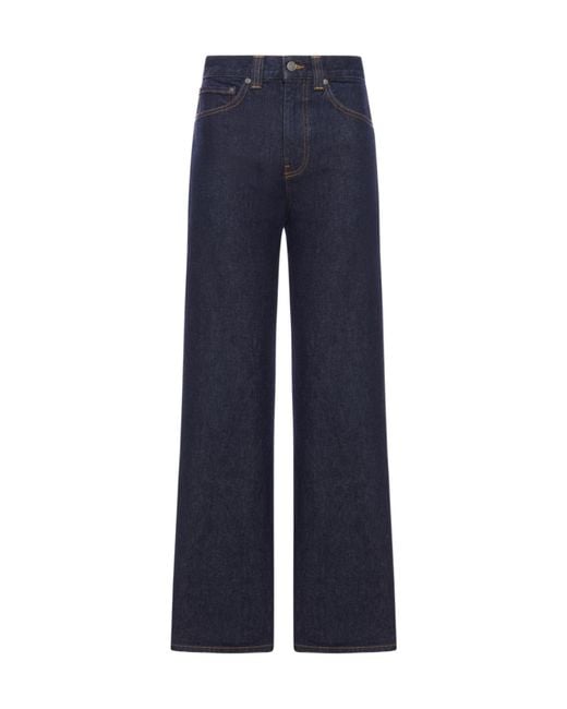 Khaite Blue Bonnie Wide-Leg Jeans
