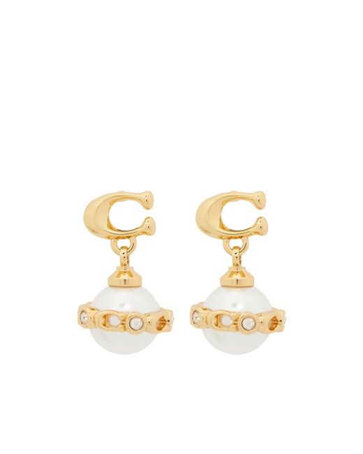 COACH Metallic Pendant Earrings