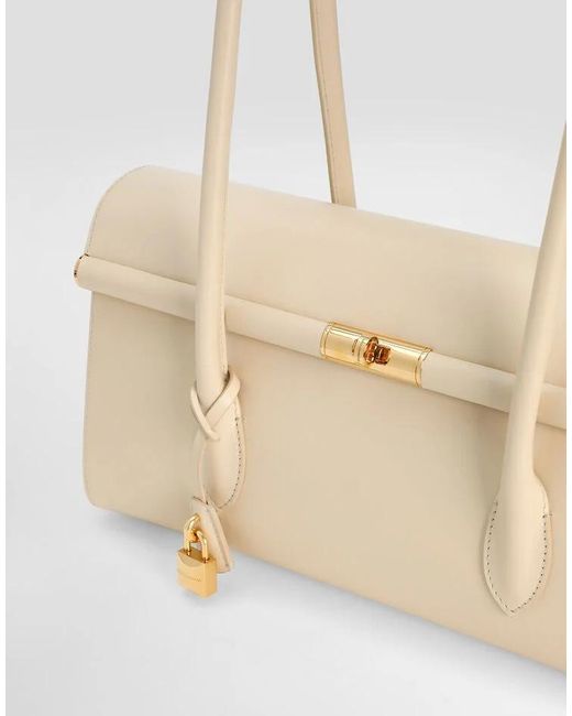 Dolce & Gabbana Natural Marlene Logo Stamp Handbag