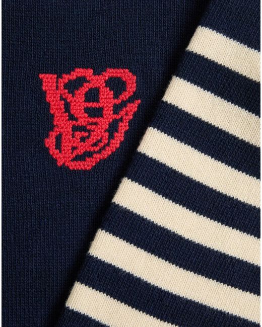 Valentino Blue Stripe Detailed Crewneck Jumper for men