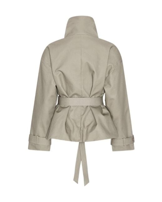 ROTATE BIRGER CHRISTENSEN Natural Short Belted Trench Coat