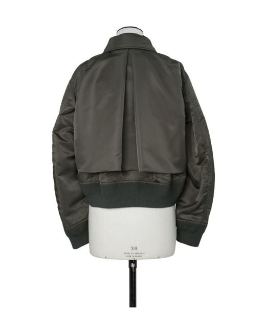 Sacai Gray Double-Zip Bomber Jacket