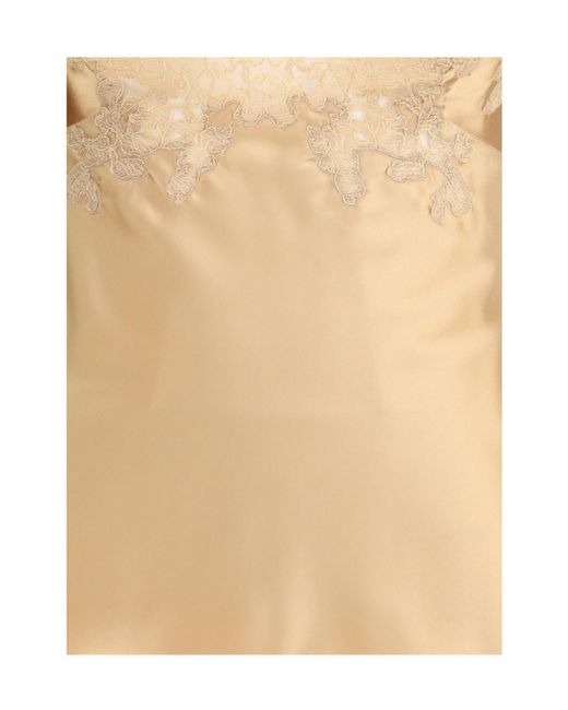 Ermanno Scervino Natural Silk And Lace Top