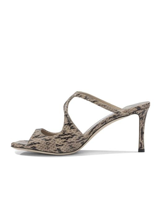 Jimmy Choo Metallic Anise Snakeskin-Effect Sandals
