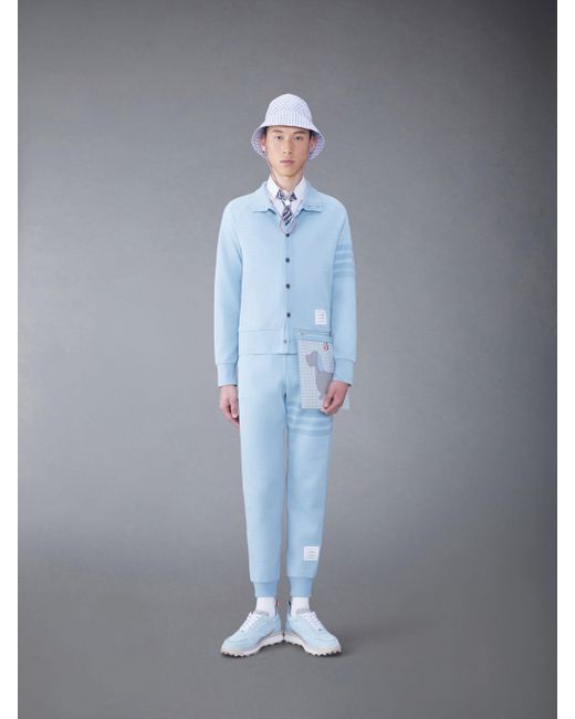 Thom Browne Blue Bar Striped Drawstring Track Pants for men
