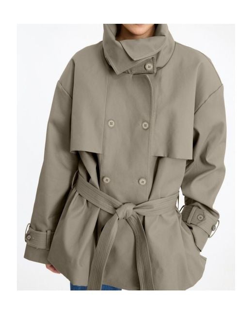 ROTATE BIRGER CHRISTENSEN Natural Short Belted Trench Coat