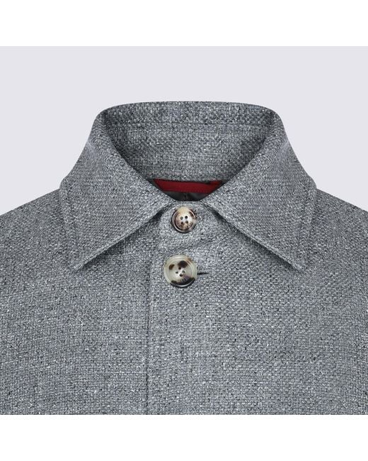 Brunello Cucinelli Gray Jackets _Se Linen Wo for men