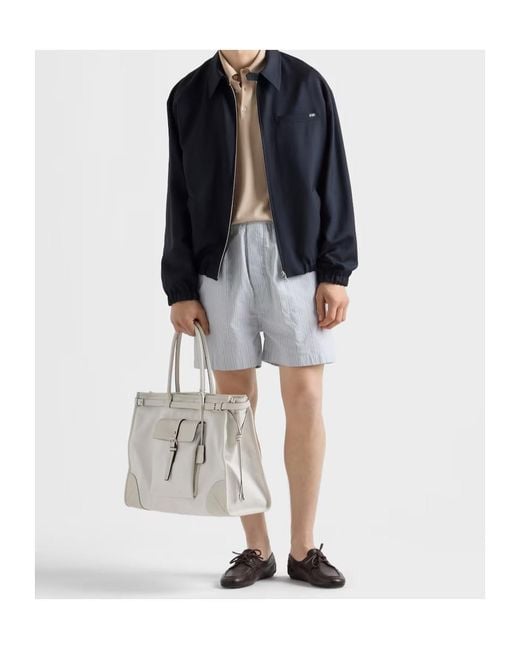 Prada Blue Mohair Wool Blouson Jacket for men