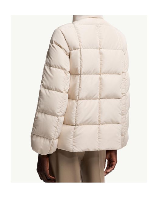 Moncler Natural Cochevinne Square-Quilted Short Down Jacket