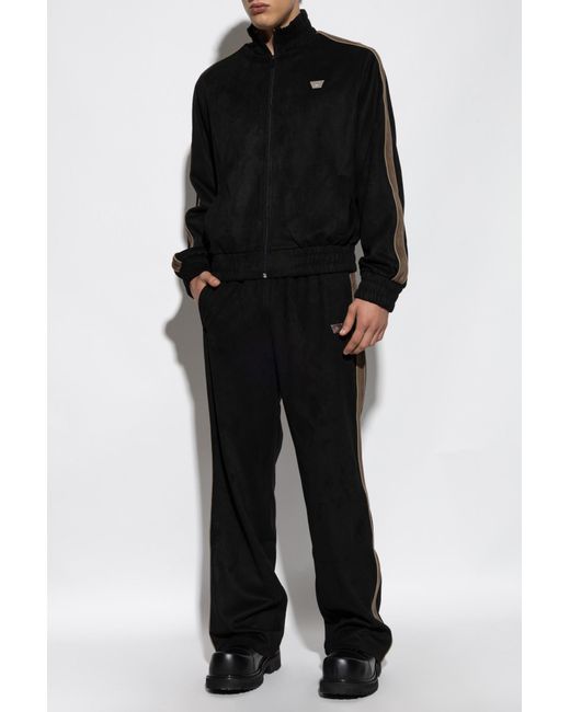 M I S B H V Black Striped Track Pants for men