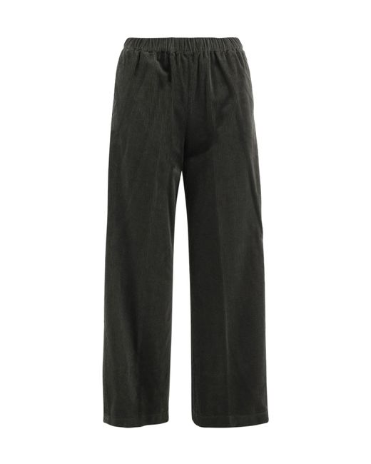 Aspesi Black Elasticated-Waist Corduroy Trousers