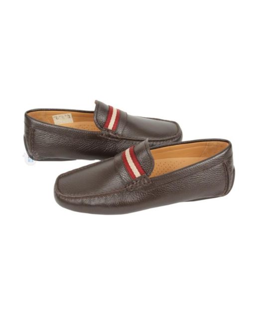 Bally Brown Logo Details Business Casual Shoes for men