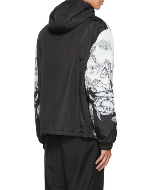 Valentino Gray Dark Blooming Printed Windbreaker for men